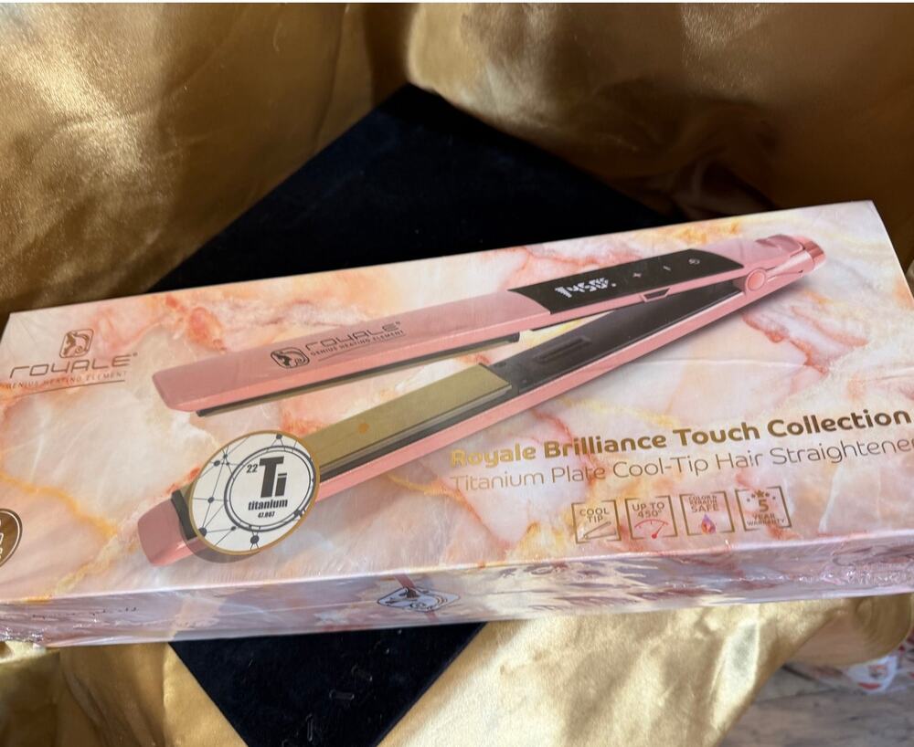 Royale Brilliance Touch Titanium Flat Iron Rose Gold NEW Sealed Box